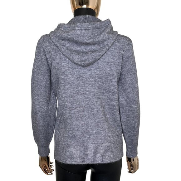 S. Christina 100% Cashmere Knit Hoodie Sweater S/M Gray or Black Soft Pullover - Picture 11 of 12